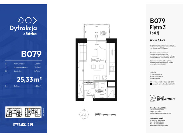 Mieszkanie w inwestycji Dyfrakcja Łódzka, symbol B079 » nportal.pl