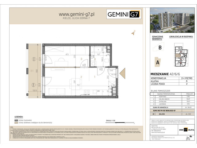 Mieszkanie w inwestycji GEMINI G7, symbol A2/6/6 » nportal.pl