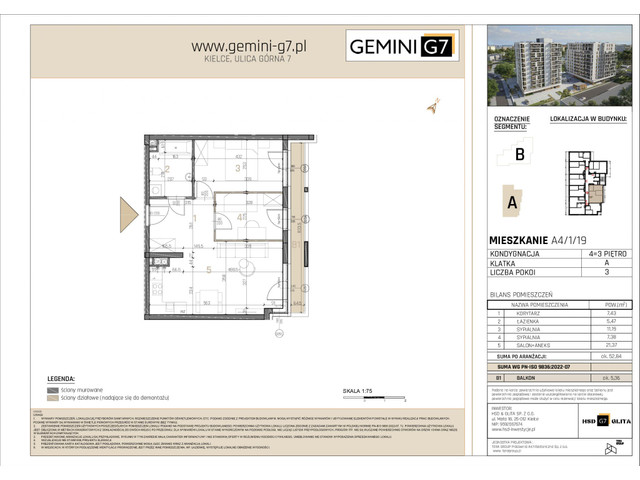 Mieszkanie w inwestycji GEMINI G7, symbol A4/1/19 » nportal.pl