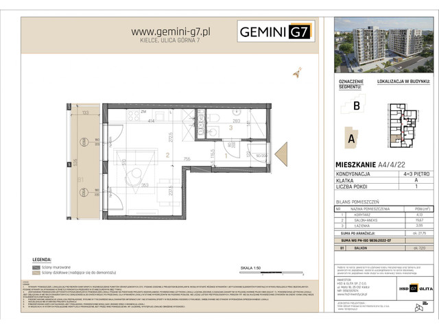 Mieszkanie w inwestycji GEMINI G7, symbol A4/4/22 » nportal.pl