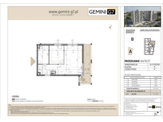 Mieszkanie w inwestycji GEMINI G7, symbol A4/9/27 » nportal.pl