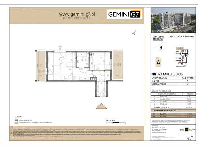 Mieszkanie w inwestycji GEMINI G7, symbol A5/8/35 » nportal.pl