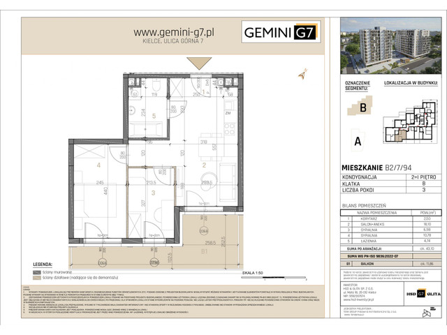 Mieszkanie w inwestycji GEMINI G7, symbol B2/7/94 » nportal.pl