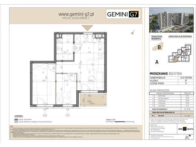 Mieszkanie w inwestycji GEMINI G7, symbol B3/7/104 » nportal.pl