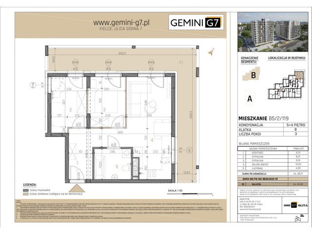 Mieszkanie w inwestycji GEMINI G7, symbol B5/2/119 » nportal.pl