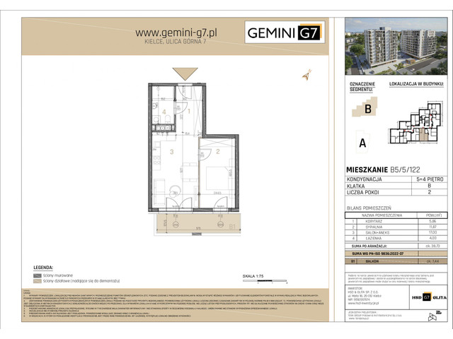 Mieszkanie w inwestycji GEMINI G7, symbol B5/5/122 » nportal.pl