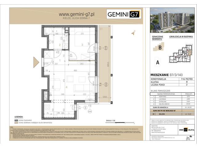 Mieszkanie w inwestycji GEMINI G7, symbol B7/3/140 » nportal.pl