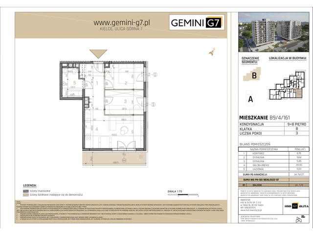 Mieszkanie w inwestycji GEMINI G7, symbol B9/4/161 » nportal.pl