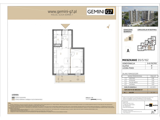 Mieszkanie w inwestycji GEMINI G7, symbol B9/5/162 » nportal.pl