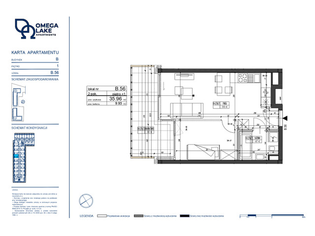 Komercyjne w inwestycji Omega Lake Apartments - lokale inwest..., budynek Do podanej ceny należy doliczyć 23% VAT., symbol B.1.56 » nportal.pl