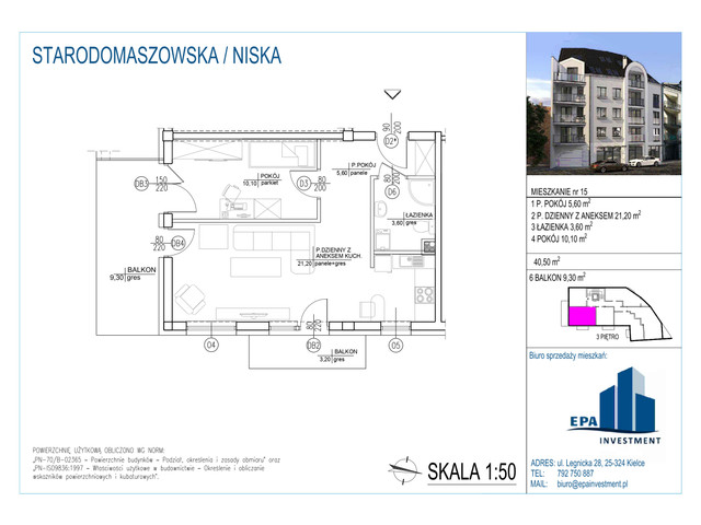 Mieszkanie w inwestycji Kamienica przy ul. Starodomaszowskiej, symbol M15 » nportal.pl