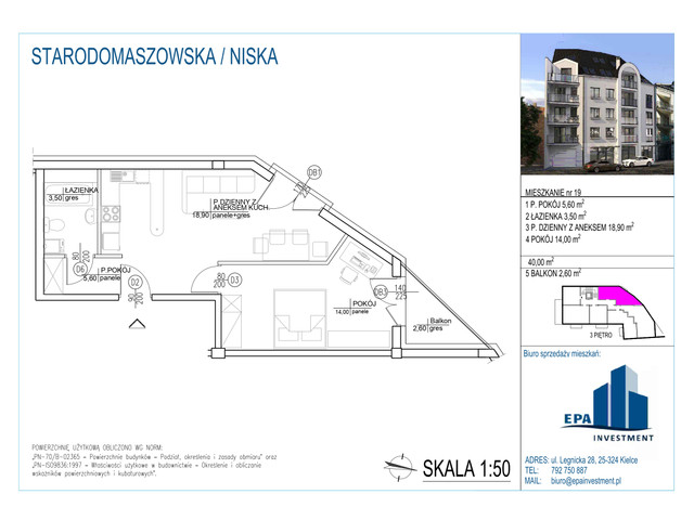 Mieszkanie w inwestycji Kamienica przy ul. Starodomaszowskiej, symbol M19 » nportal.pl