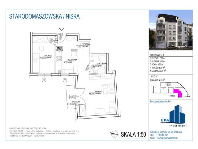 Mieszkanie w inwestycji Kamienica przy ul. Starodomaszowskiej, budynek Rezerwacja, symbol M5 » nportal.pl