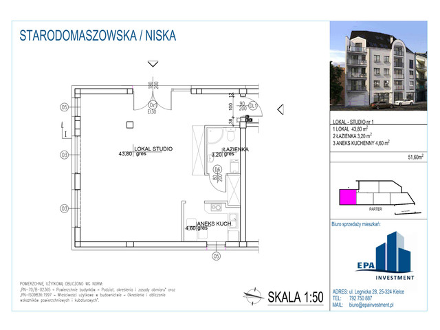 Komercyjne w inwestycji Kamienica przy ul. Starodomaszowskiej, symbol L1 » nportal.pl