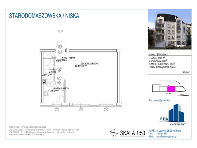 Komercyjne w inwestycji Kamienica przy ul. Starodomaszowskiej, symbol L3 » nportal.pl