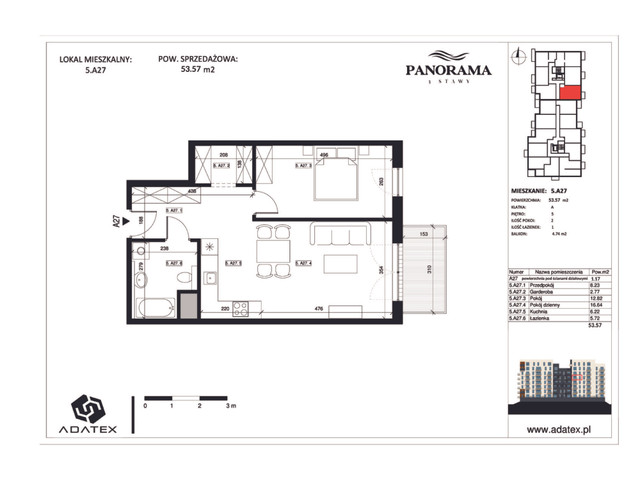Mieszkanie w inwestycji Panorama 3 Stawy, symbol 5.A27 » nportal.pl