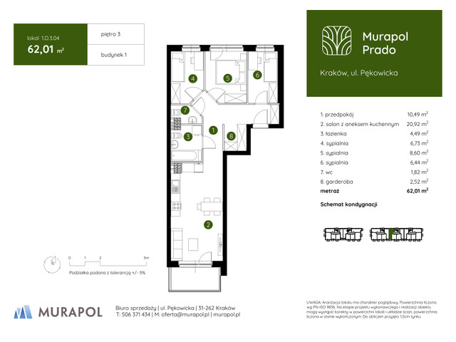 Mieszkanie w inwestycji Murapol Prado, symbol 1.D.3.04 » nportal.pl