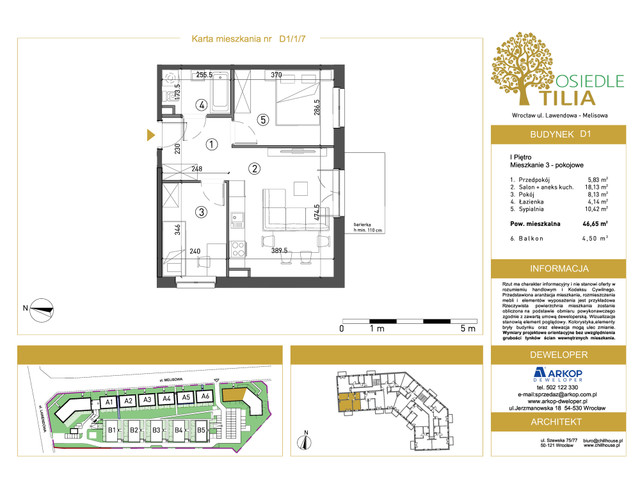 Mieszkanie w inwestycji Osiedle Tilia, symbol D1-D1/1/7 » nportal.pl