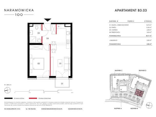 Mieszkanie w inwestycji Naramowicka 100, symbol B-B3.03 » nportal.pl