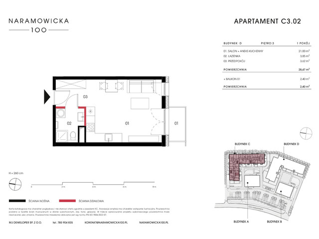 Mieszkanie w inwestycji Naramowicka 100, symbol C-C3.02 » nportal.pl