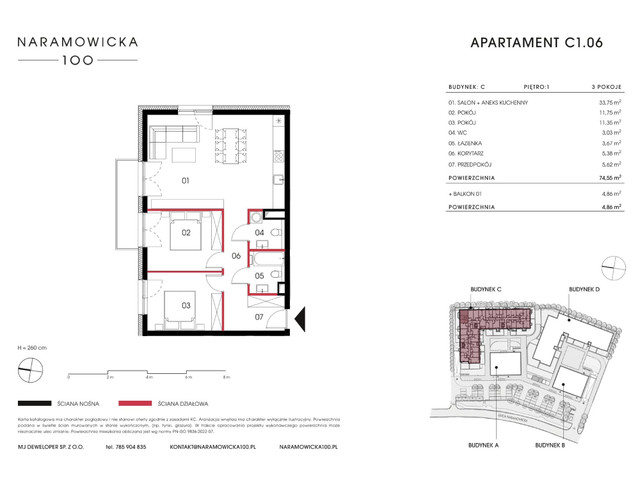 Mieszkanie w inwestycji Naramowicka 100, symbol C-C1.06 » nportal.pl