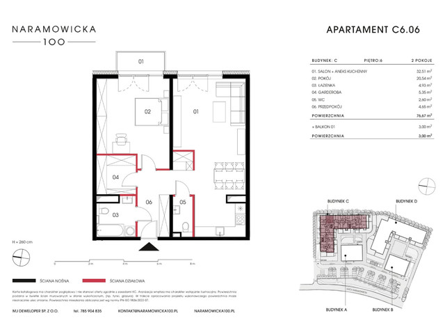 Mieszkanie w inwestycji Naramowicka 100, symbol C-C6.06 » nportal.pl