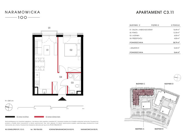 Mieszkanie w inwestycji Naramowicka 100, symbol C-C3.11 » nportal.pl