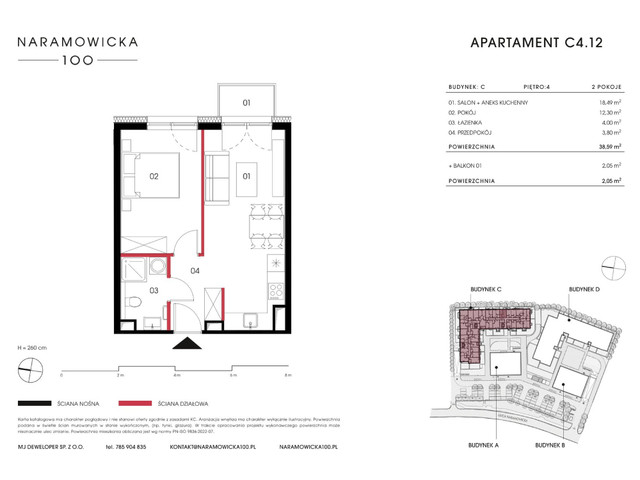 Mieszkanie w inwestycji Naramowicka 100, symbol C-C4.12 » nportal.pl