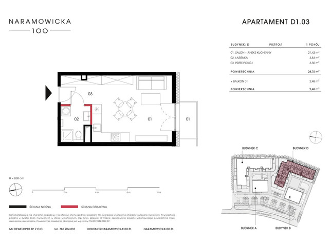 Mieszkanie w inwestycji Naramowicka 100, symbol D-D1.03 » nportal.pl