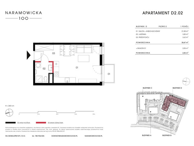 Mieszkanie w inwestycji Naramowicka 100, symbol D-D2.02 » nportal.pl