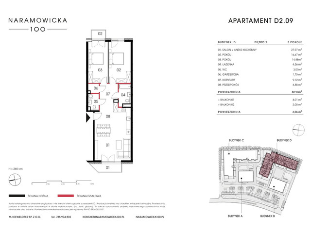 Mieszkanie w inwestycji Naramowicka 100, symbol D-D2.09 » nportal.pl