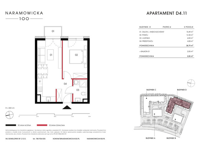 Mieszkanie w inwestycji Naramowicka 100, symbol D-D4.11 » nportal.pl