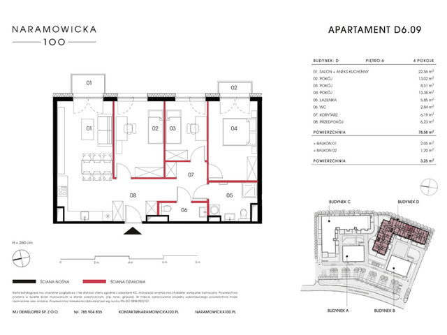 Mieszkanie w inwestycji Naramowicka 100, symbol D-D6.09 » nportal.pl