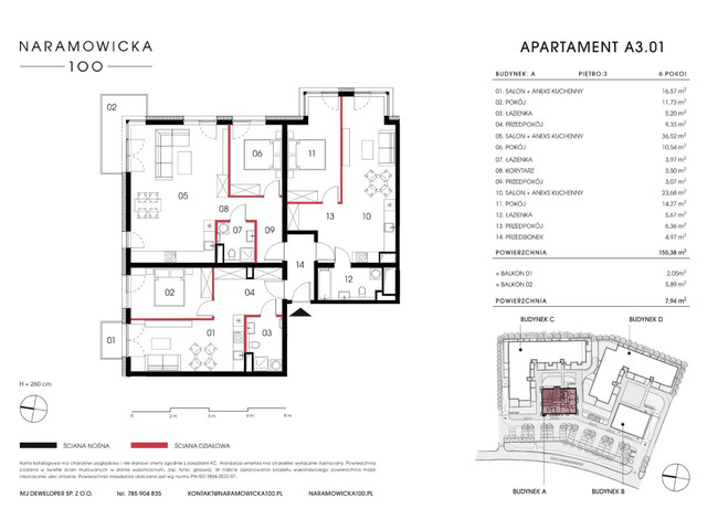 Mieszkanie w inwestycji Naramowicka 100, symbol A-A3.01 » nportal.pl