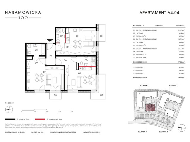 Mieszkanie w inwestycji Naramowicka 100, symbol A-A4.04 » nportal.pl