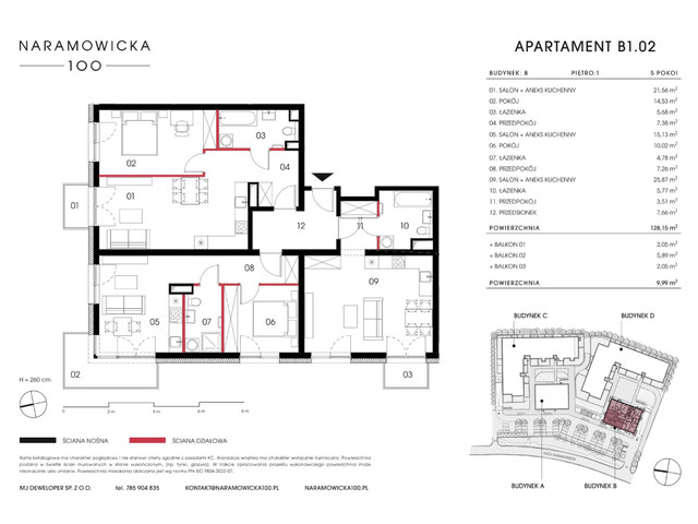 Mieszkanie w inwestycji Naramowicka 100, symbol B-B1.02 » nportal.pl