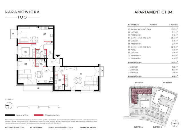 Mieszkanie w inwestycji Naramowicka 100, symbol C-C1.04 » nportal.pl