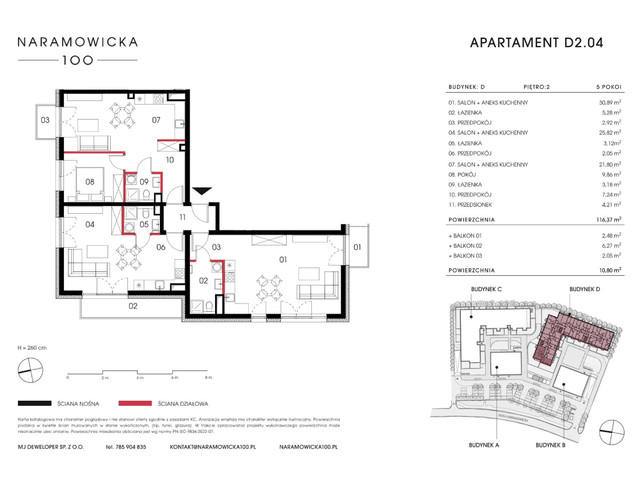 Mieszkanie w inwestycji Naramowicka 100, symbol D-D2.04 » nportal.pl