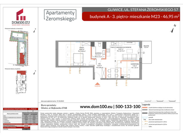 Mieszkanie w inwestycji APARTAMENTY ŻEROMSKIEGO, symbol A-A23 » nportal.pl