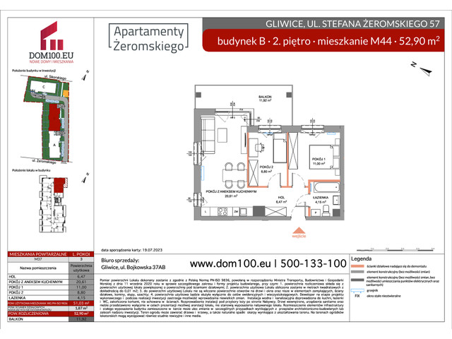 Mieszkanie w inwestycji APARTAMENTY ŻEROMSKIEGO, symbol B-B44 » nportal.pl