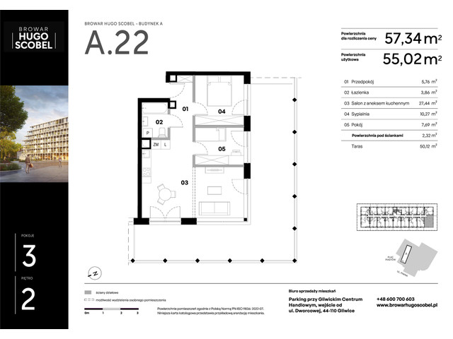 Mieszkanie w inwestycji Browar Hugo Scobel, symbol A.22 » nportal.pl