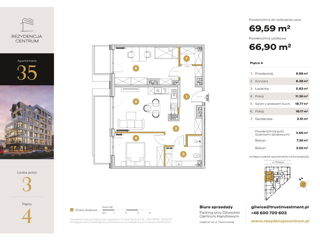 Mieszkanie w inwestycji Rezydencja Centrum, symbol M35 » nportal.pl