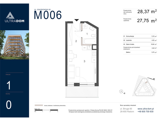 Mieszkanie w inwestycji Ultradom, symbol M006 » nportal.pl