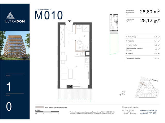 Mieszkanie w inwestycji Ultradom, symbol M010 » nportal.pl