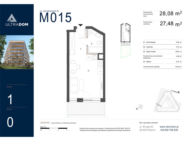 Mieszkanie w inwestycji Ultradom, symbol M015 » nportal.pl