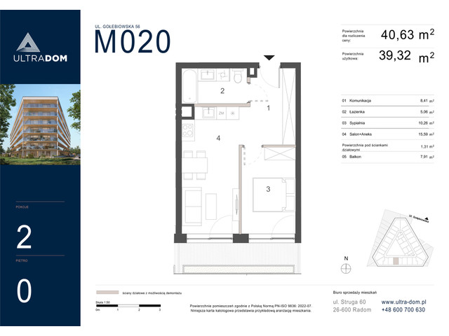 Mieszkanie w inwestycji Ultradom, symbol M020 » nportal.pl