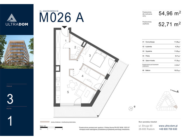 Mieszkanie w inwestycji Ultradom, symbol M026A » nportal.pl