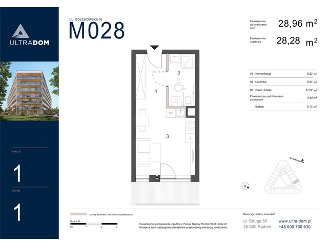 Mieszkanie w inwestycji Ultradom, symbol M028 » nportal.pl