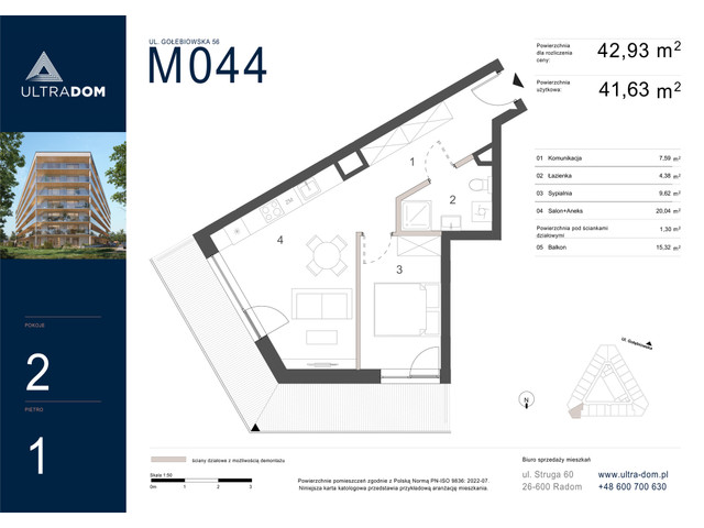 Mieszkanie w inwestycji Ultradom, symbol M044 » nportal.pl