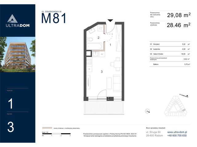 Mieszkanie w inwestycji Ultradom, symbol M081 » nportal.pl